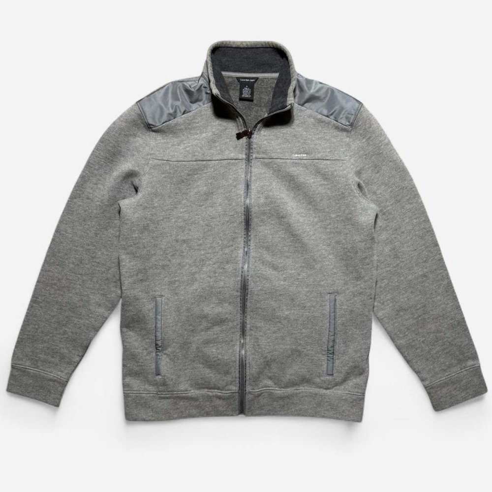 Calvin Klein Men's Full-Zip Fleece. Mock Neck Jacket.